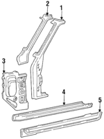 6102790A04 - Body: Hinge Pillar for Toyota: Land Cruiser Image