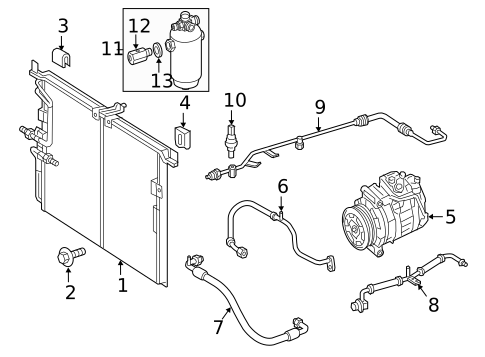Condenser, Compressor & Lines for 2018 Mercedes-Benz G550 #0