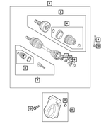 68153354AA - Front Wheel Drive; Differential and Drive Line: Halfshaft Adapter, Right for Fiat: 500X | Jeep: Renegade Image