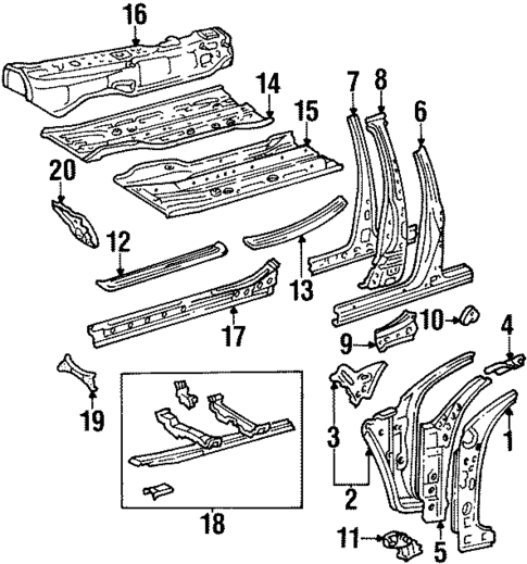 Center Pillar & Rocker for 1993 Lexus GS300 #0