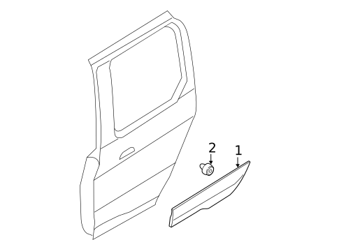 Exterior Trim - Side Door for 2021 Ford Transit Connect #3