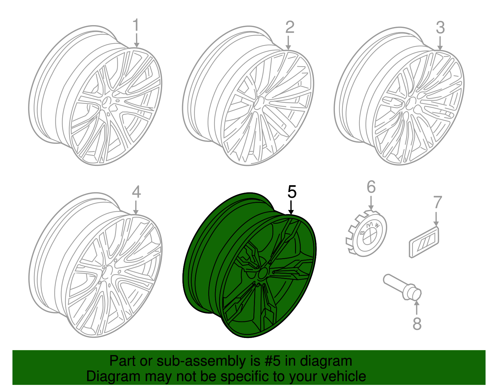 もんもんページ Genuine BMW 36-11-7-855-087 | G30 5 Series M Double Spoke 20
