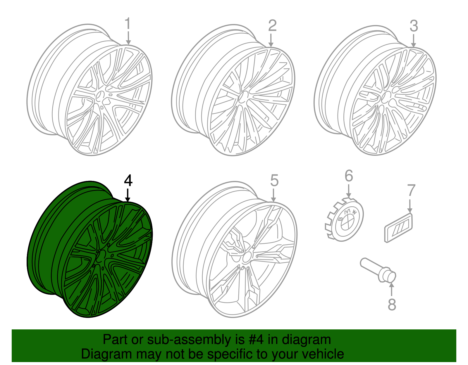 I（プロフィール必見 36118053502 - 2017-2023 BMW Wheel, Alloy (36-11-8-053-502