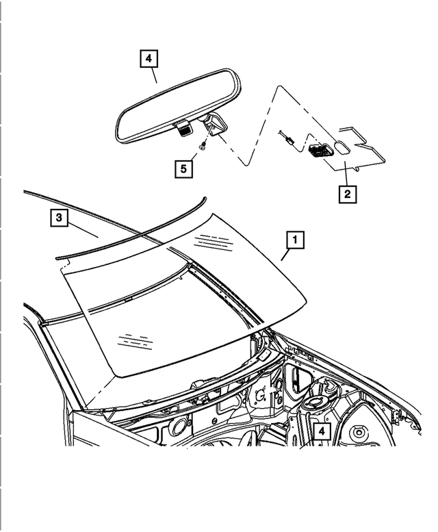 4806227AE - Body Sheet Metal Except Doors: Inside Rear View Mirror for Mopar Image image