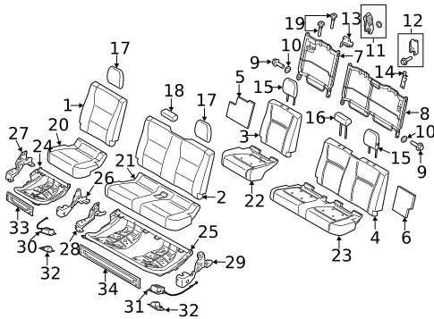 Rear Seat Components for 2019 Ford F-350 Super Duty #0