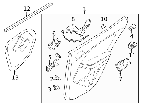 Interior Trim - Rear Door for 2016 Kia Optima #0