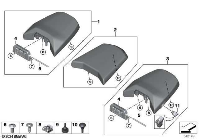 52538829434 - Seats and Seat Bench: Passenger Seat - Black/Red for BMW-Motorrad Image