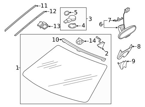 Glass - Windshield for 2023 Audi A3 Quattro #0