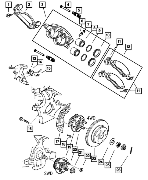 Front Brakes for 2004 Dodge Dakota #0