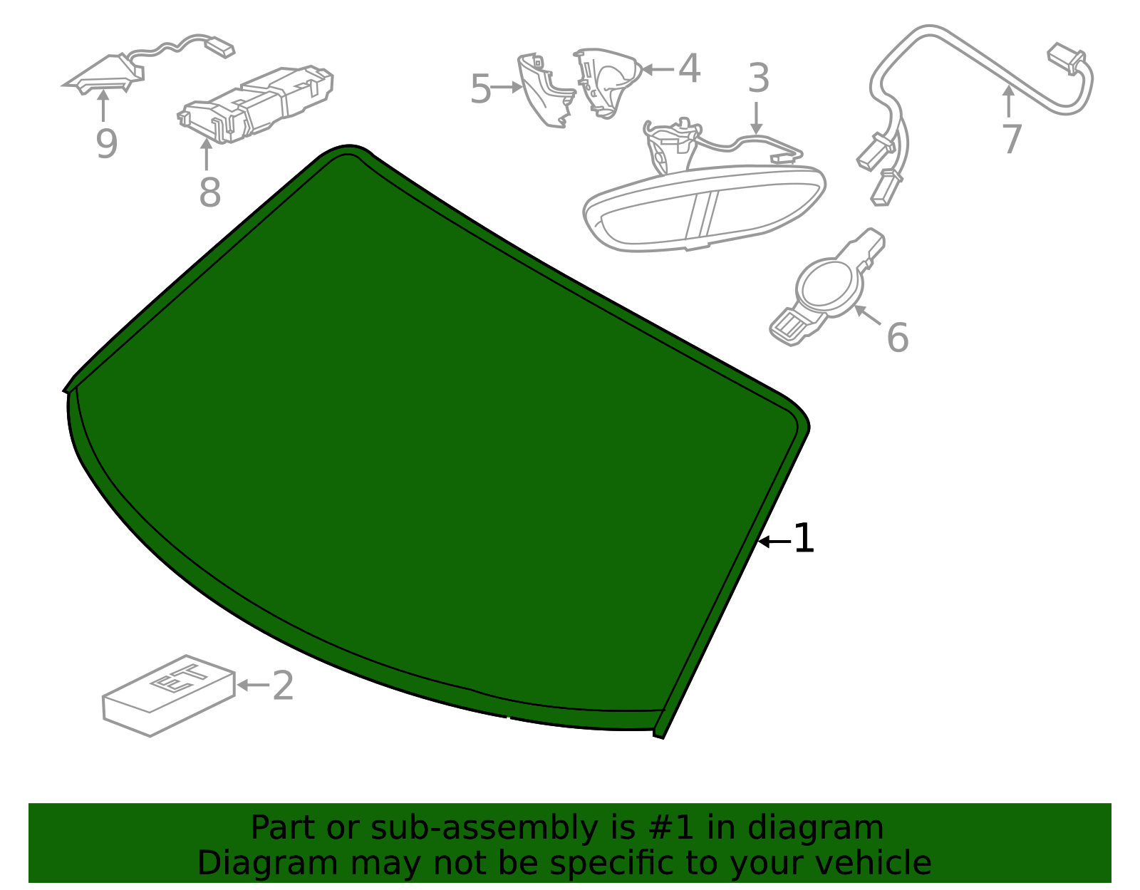 ポルシェ　クリスタルガラス 2012-2019 Porsche 911 Windshield 991-541-911-03 | Parts