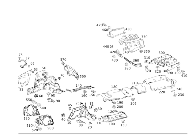 2226825071 - Exhaust System: Shielding for Mercedes-Benz: Maybach S600, Maybach S650, S600, S65 AMG Image image