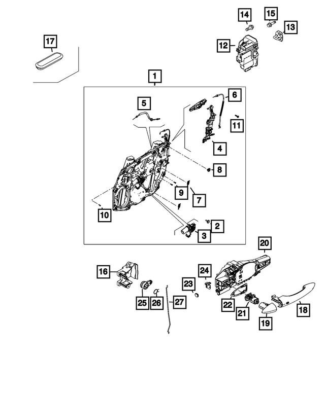 68728305AA - Doors, Door Mirrors and Related Parts: Carrier Plate Panel, Right for Mopar Image