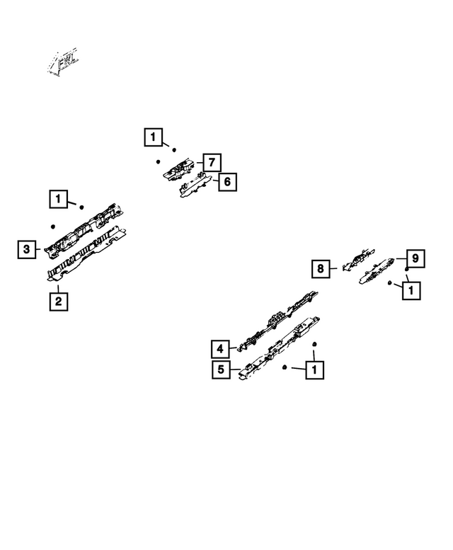 68527554AA - Electrical: Wiring Trough for Jeep: Gladiator, Wrangler Image