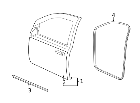 Door & Components for 2009 Dodge Durango #1