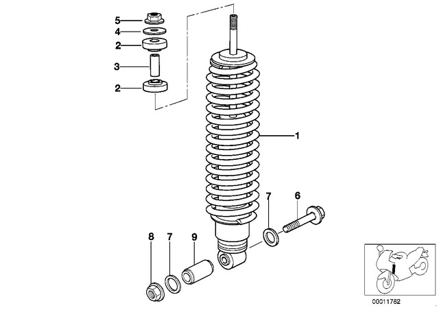 31427678886 - : Spring Strut, Front       for BMW-Motorrad Image