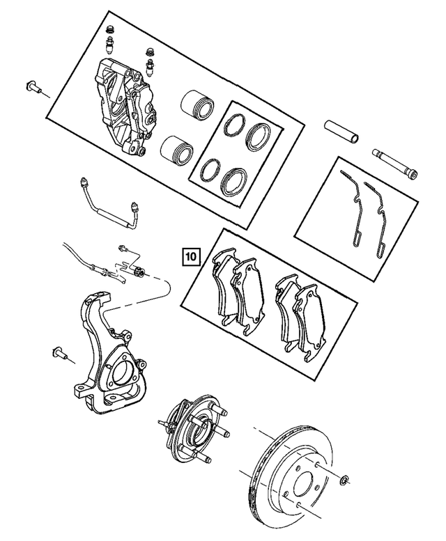 R8037144AC - Service Brakes: Disc Brake Caliper Assembly, Remanufactured, Left for Mopar Image