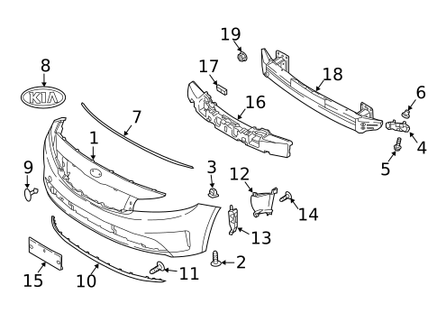 Bumper & Components - Front for 2017 Kia Forte5 #0