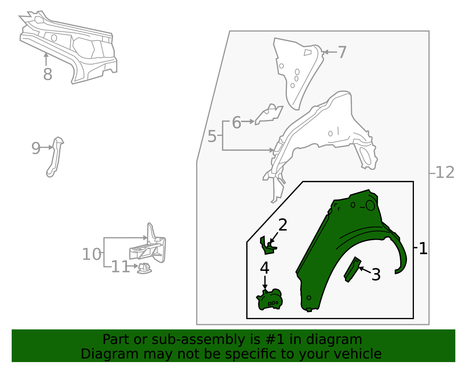 61606-02110 - Wheel Housing Side Panel - 2014-2019 Toyota Corolla | OEM ...