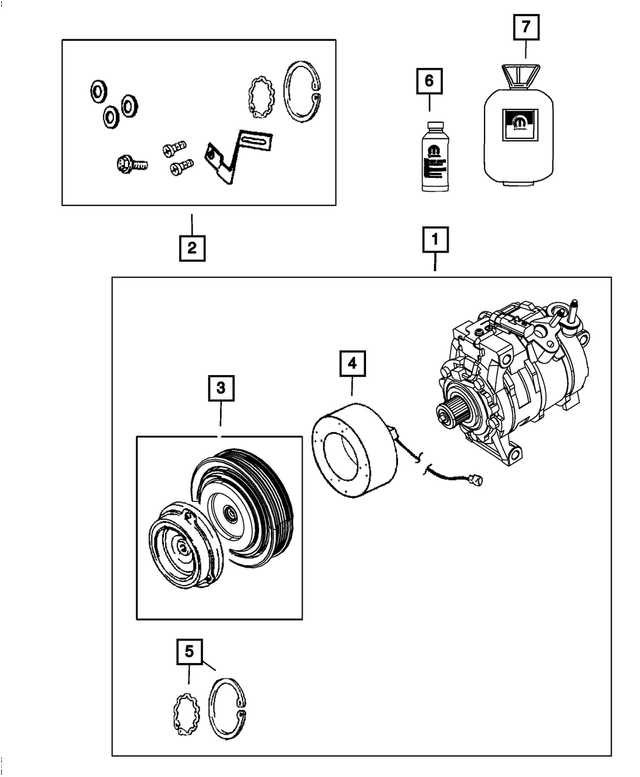 68340016AC - Air Conditioners and Heaters: Air Conditioning Compressor for Mopar Image