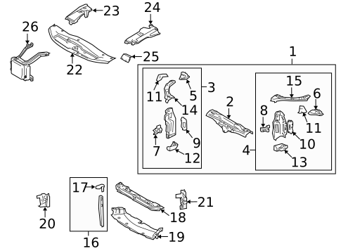 Radiator Support for 2011 Lexus GS350 #0