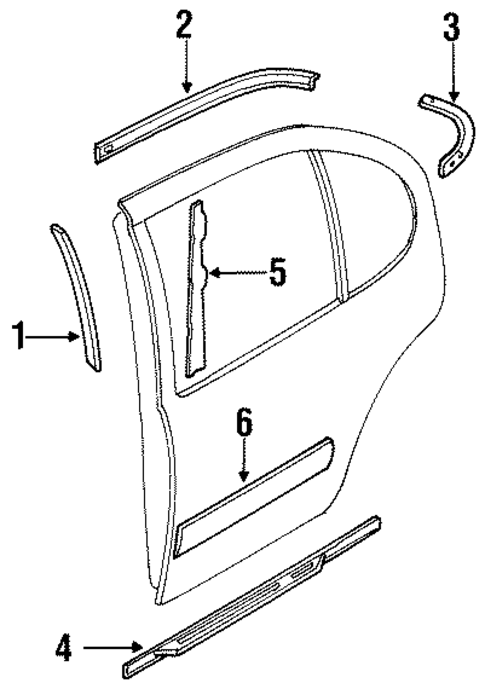 Exterior Trim - Rear Door for 1999 Nissan Maxima #0