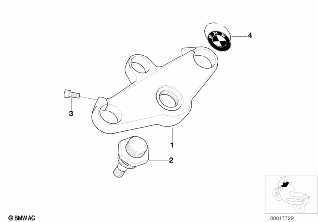 31422333099 - Front Axle, Front Suspension: Upper Fork Cross Brace -  for BMW-Motorrad Image image