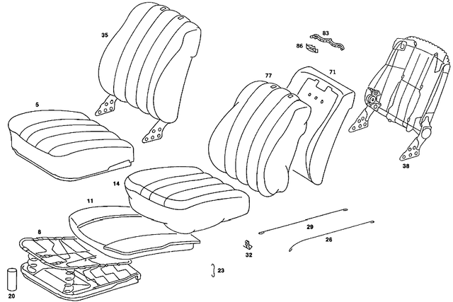 1269103830 - Front Seats: Seat Cushion for Mercedes-Benz: 300SE, 300SEL, 560SEL Image image
