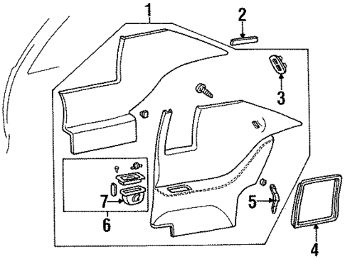Interior Trim - Quarter Panels for 1993 Cadillac Eldorado #0