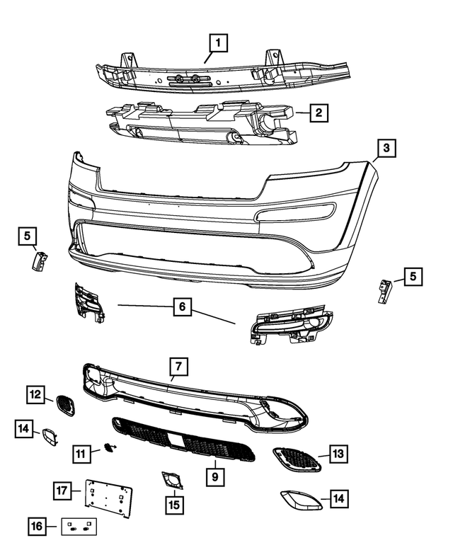 « 68157870AC – Frame, Bumper and Fascia : Supérieur Avant Ga P-choc pour Mopar Image »