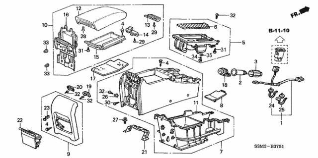 Rear Console (2) for 2003 Acura CL #0