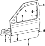 E8DZ5421204A - Body: Intrusion Bar for Ford: Taurus | Lincoln: Continental | Mercury: Sable Image