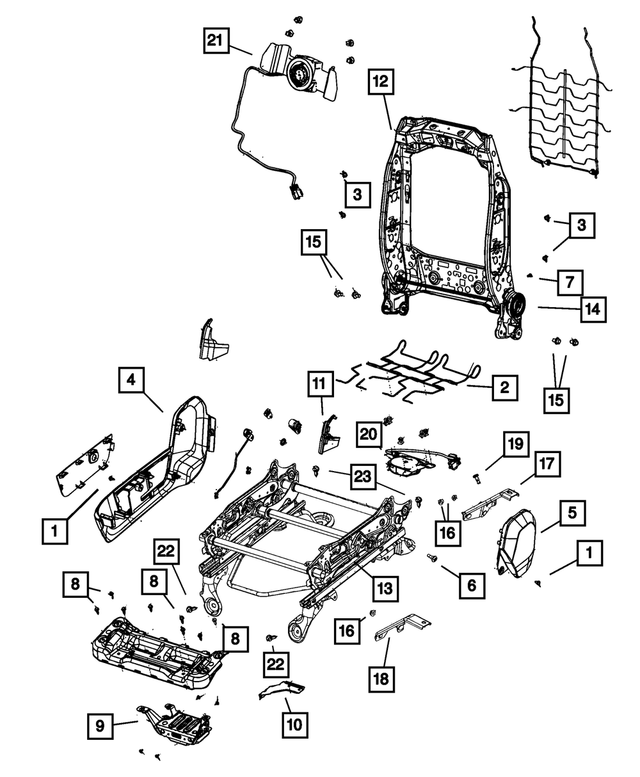 68050468AA - : Front Seat Back Frame for Mopar Image