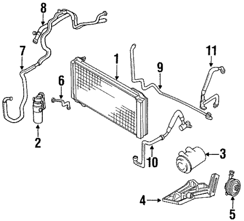 Condenser, Compressor & Lines for 1996 Nissan 300ZX #0