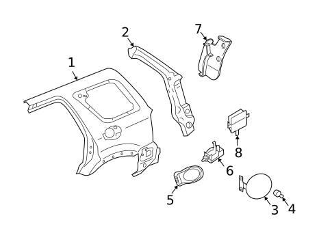 Quarter Panel & Components for 2004 Ford Escape #0