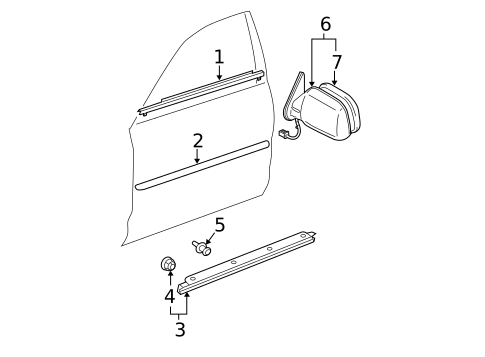 Exterior Trim - Front Door for 2000 Toyota Avalon #0