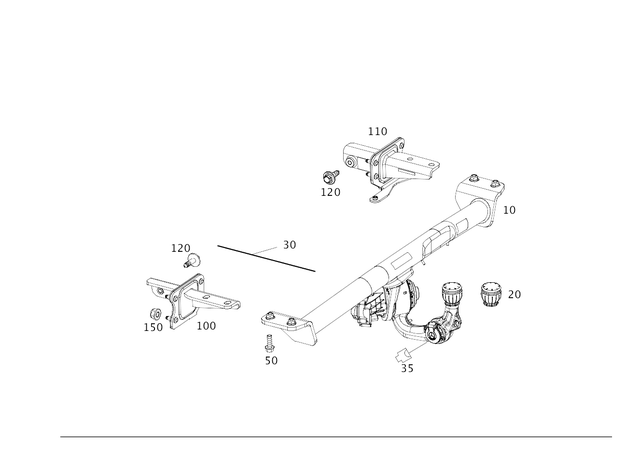2053103900 - Trailer Coupling: Trailer Hitch for Mercedes-Benz: C43 AMG, C63 AMG, C63 AMG S, E400, E450, E53 AMG Image image