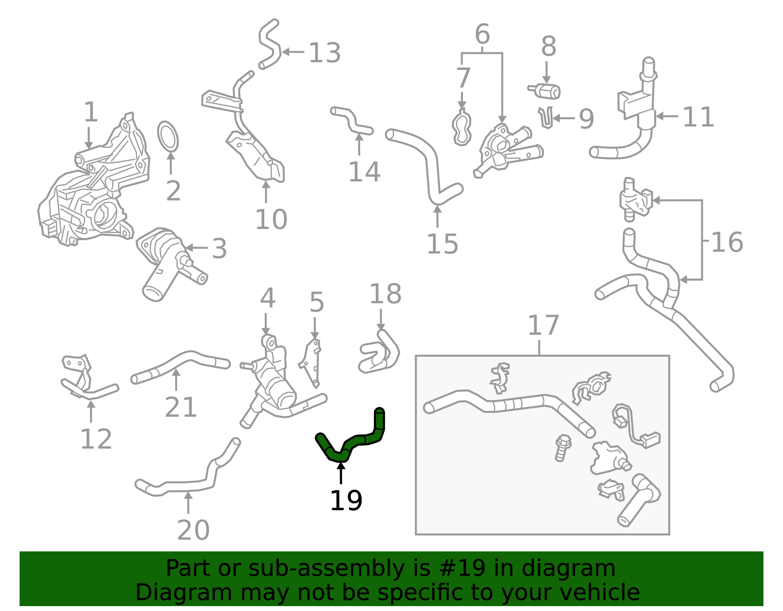 2018-2024 Toyota Engine Coolant Hose 16282-F0390 | Toyota Parts Center