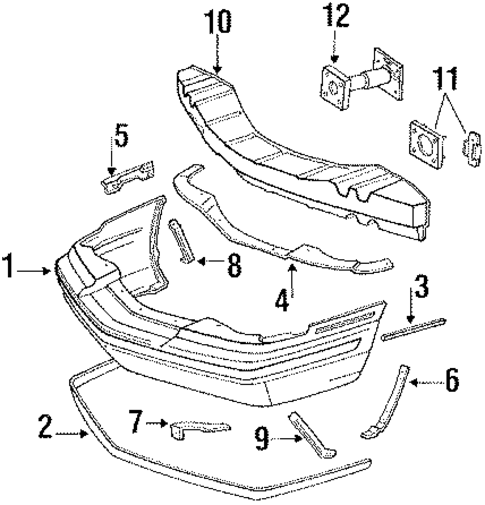 Bumper Assembly for 1990 Lincoln Continental #0