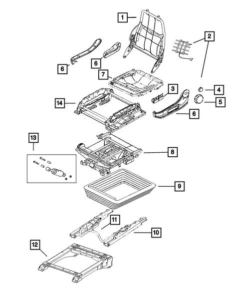 Front Seats - Adjusters, Recliners, Shields and Risers for 2014 Ram ProMaster 3500 #0