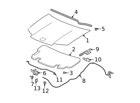 Hood & Components for 2004 Saturn Ion #0