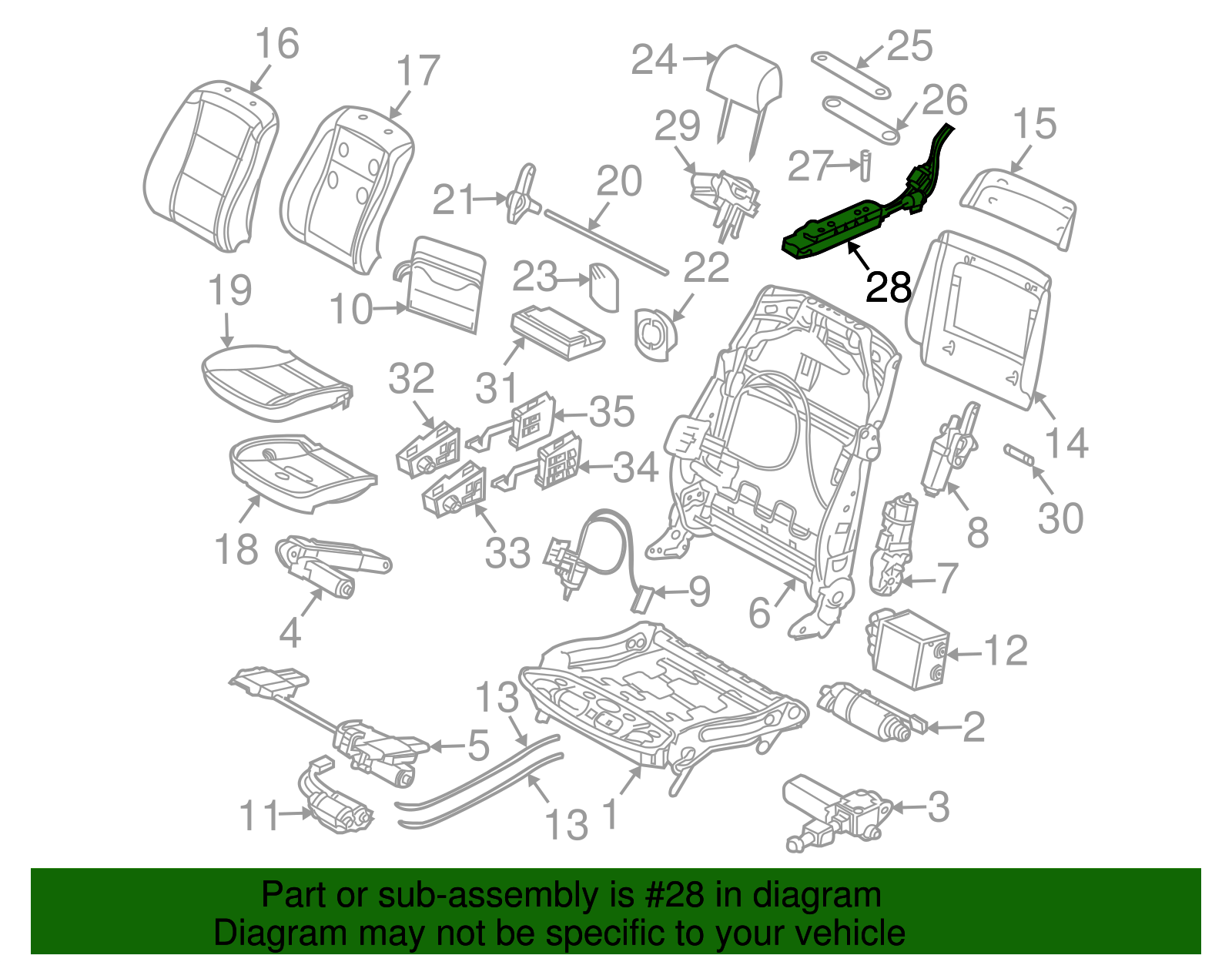 Headrest Motor - BMW (52-10-7-070-067)