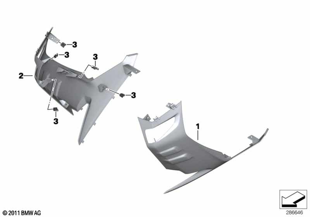 46637724893 - Frame and Mounting Parts: Trim Piece, Left Front - Rohteil/blank for BMW-Motorrad Image