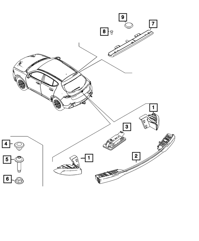 68719603AA - Electrical: Tail Stop Turn Lamp, Left for Mopar Image