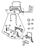 55395633AB - Body Sheet Metal Except Doors: Closeout Panel, Left for Mopar Image