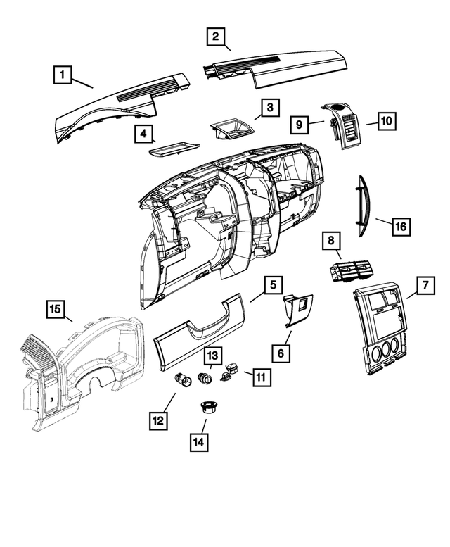 1DQ91DK7AC - Interior Trim: Instrument Panel Cover, Driver Side for Mopar Image