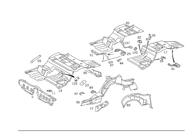 1406100020 - Substructure: Crossmember for Mercedes-Benz: 300SD, 400SE, 400SEL, 500SEC, 500SEL, 600SEL, S420 Image image