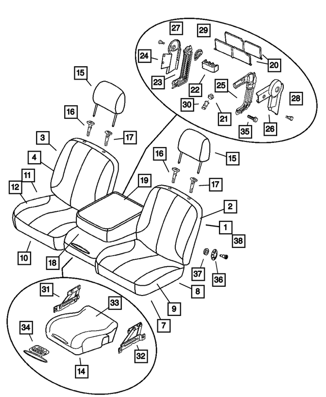 5183034AA - Interior Trim: Front Seat Frame for Mopar Image image
