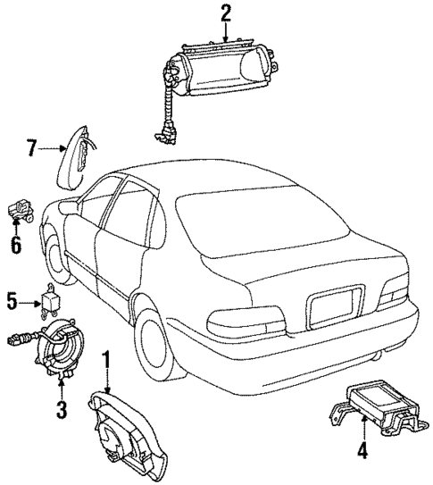 Air Bag Components for 1996 Toyota Avalon #0