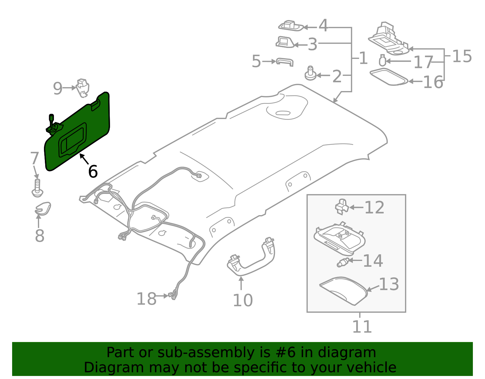 2019-2024 Subaru Forester Sun-Visor 92011SJ040ME | Subaru Online Parts