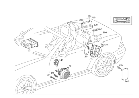 Radio, Loudspeaker, CD & Sound System for 1999 Mercedes-Benz SLK230 #1